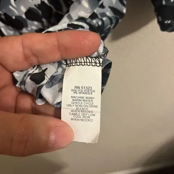 Yvos Black and White Patterned Women's Blouse - Picture 5 of 5